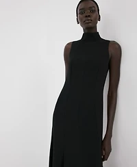 Mango Women's High-Neck Godet Dress