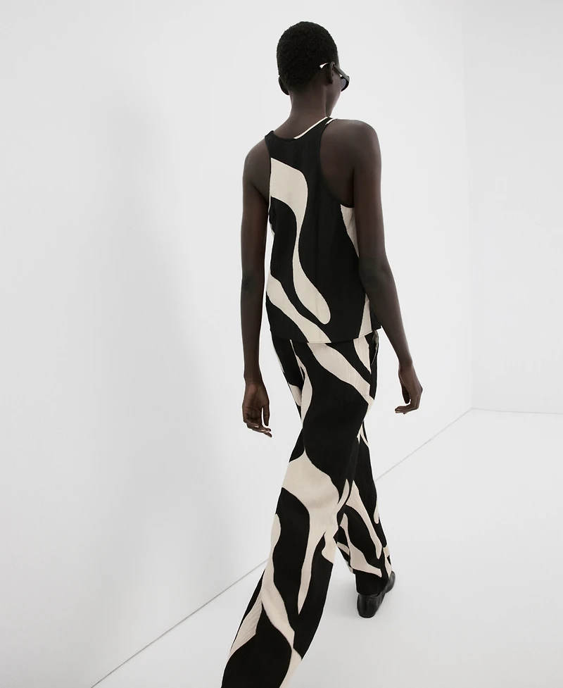 Mango Women's Printed Straight Pants