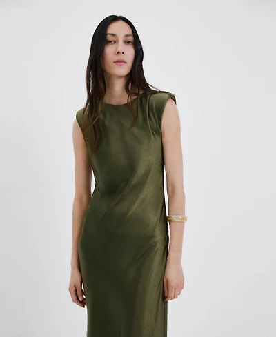 Mango Women's Fitted Satin Dress