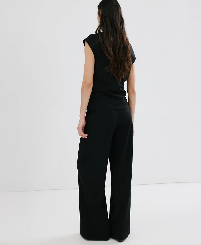 Mango Women's Elastic Waist Straight-Fit Pants