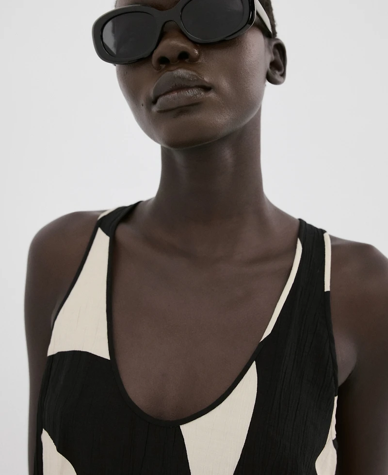 Mango Women's Printed Straight Top