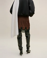 Mango Women's Polka Dot Slip Skirt