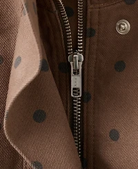 Mango Women's Polka-Dot Denim Bomber Jacket