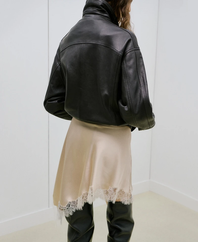 Mango Women's Lingerie Wrap Slit Skirt