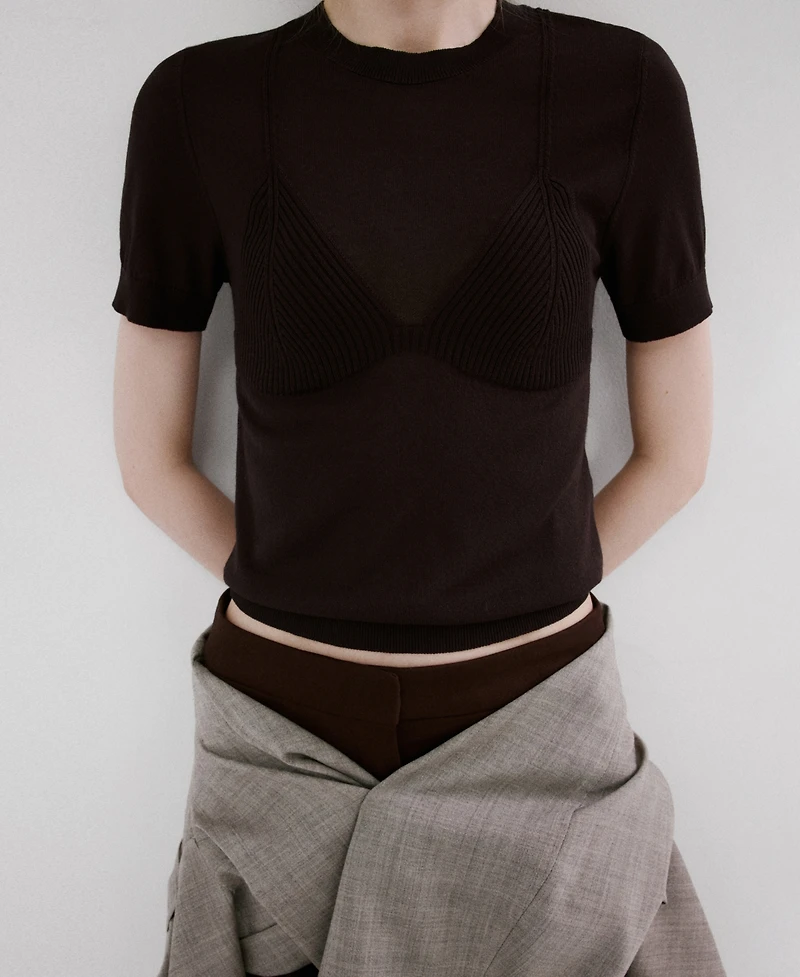 Mango Women's Short-Sleeved Knitted Sweater