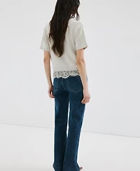 Mango Women's Lace-Trim Knit Sweater