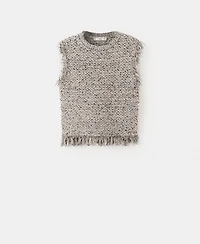 Mango Women's Fringe Trim Top