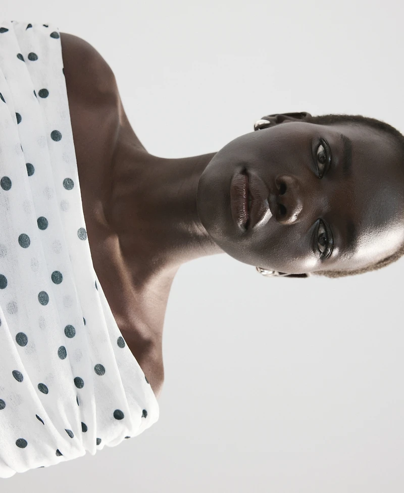 Mango Women's Polka-Dot Strapless Dress