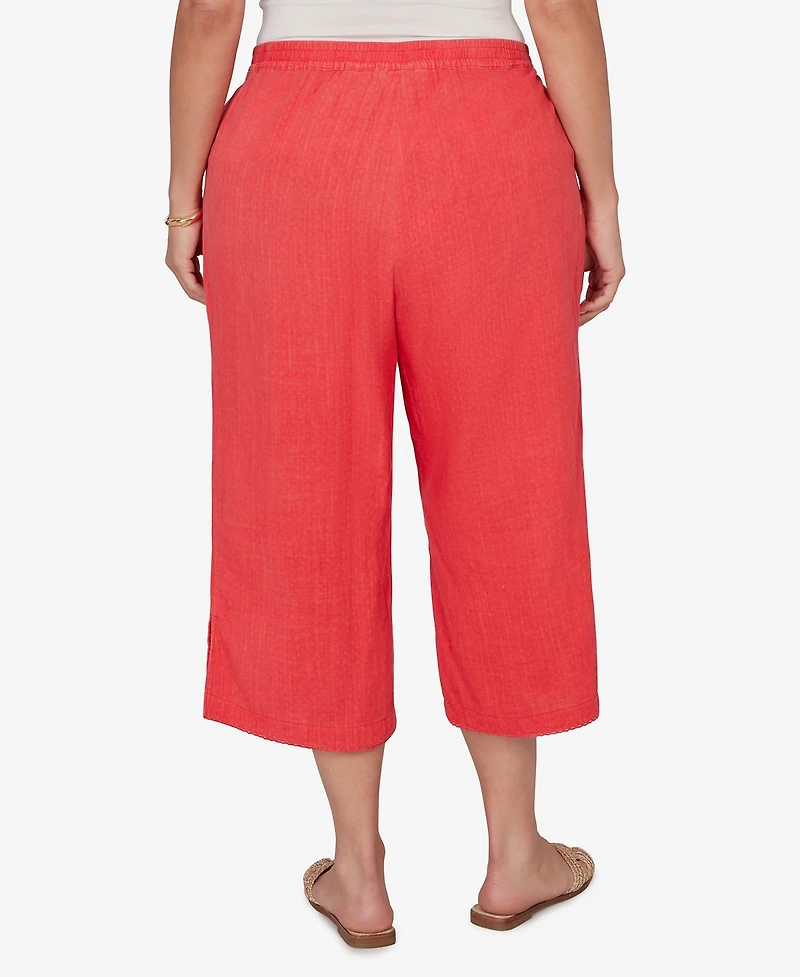 Ruby Rd. Plus Snow Washed Gauze Pull-On Capri Pants
