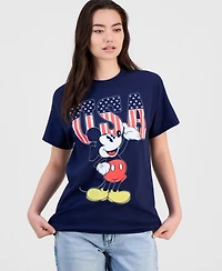 Disney Juniors' Mickey Usa Cotton Short-Sleeve T-Shirt