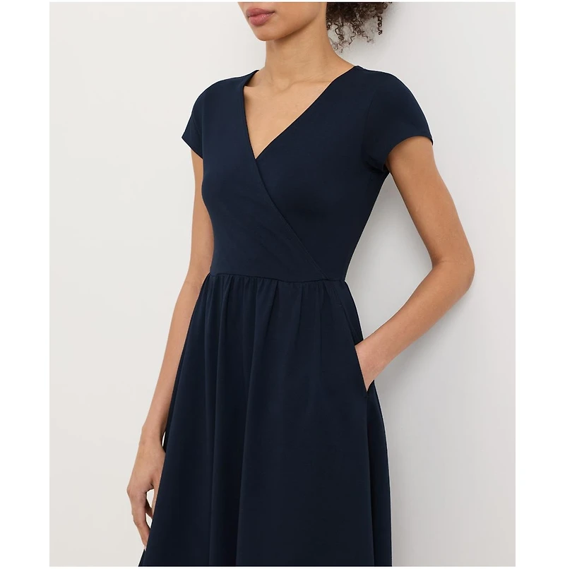 Pact Women's Organic Cotton Fit & Flare Crossover Dress
