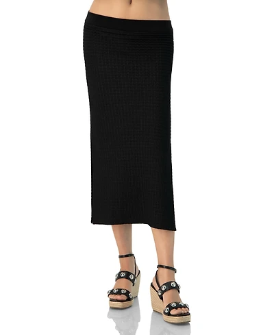 Ivonne Women's Midi Knit Skirt with Side Slits