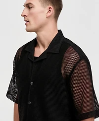 Mode of One Men's Boxy-Fit Short-Sleeve Mesh Shirt, Macy's Exclusive