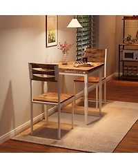gaomon 3-Piece Farmhouse Dining Table Set, Table and Chairs for 2, Kitchen & Apartment Dining Furniture