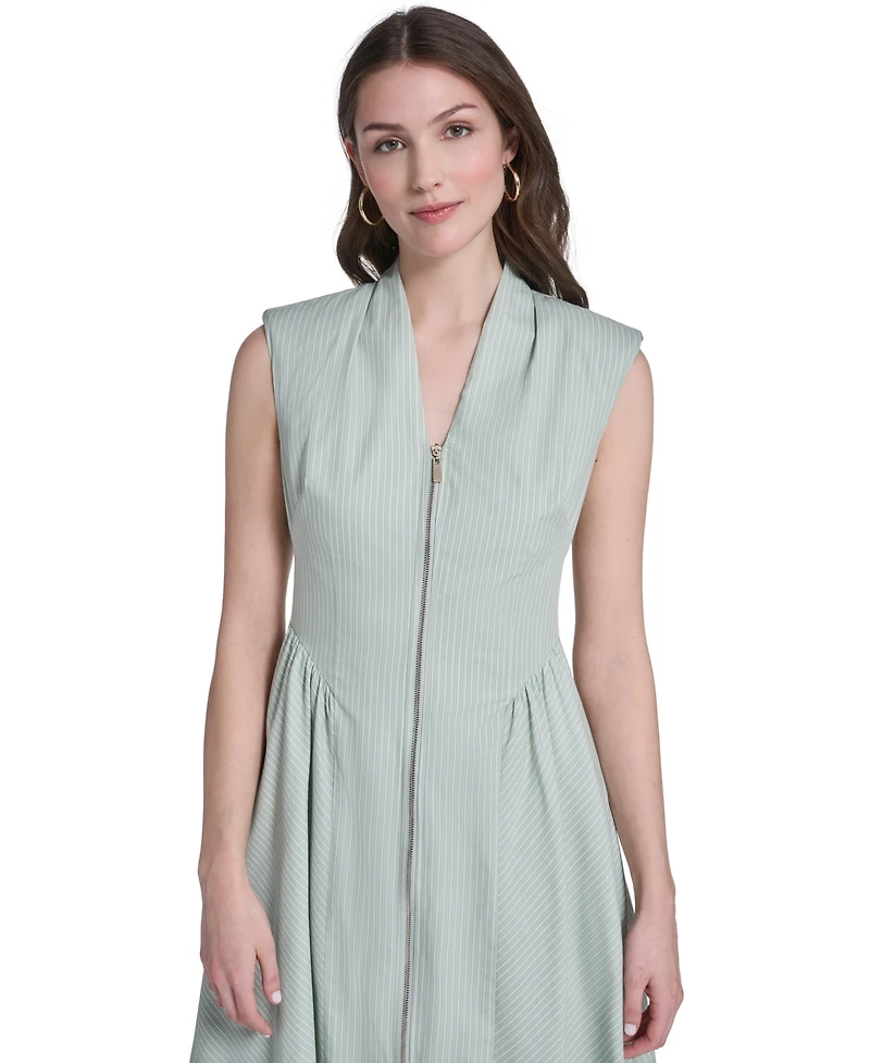 Vince Camuto Women's Striped V-Neck Midi Dress