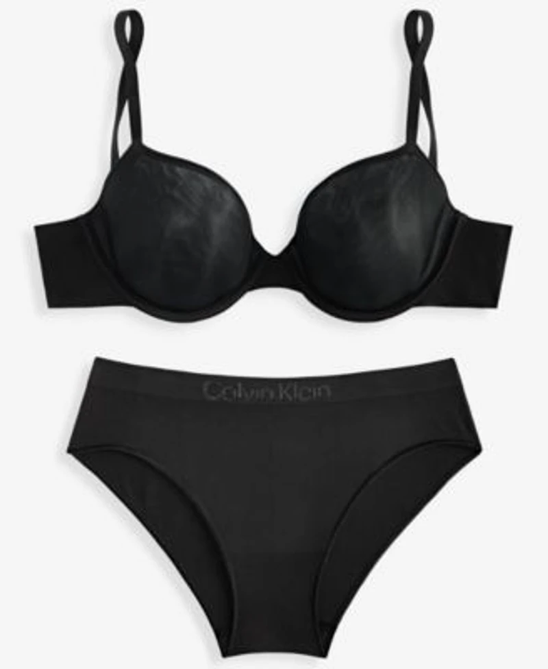 Calvin Klein Womens Perfectly Fit Ultralight Lightly Lined Demi Bra Bonded Flex Bikini Underwear
