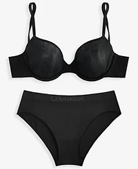 Calvin Klein Womens Perfectly Fit Ultralight Lightly Lined Demi Bra Bonded Flex Bikini Underwear