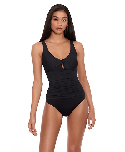 Lauren Ralph Front-Tie One-Piece Swimsuit