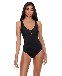 Lauren Ralph Front-Tie One-Piece Swimsuit