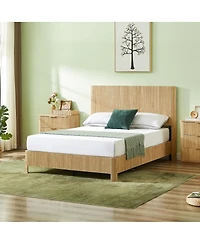 Streamdale Furniture Wooden corrugated curved lines, No Box Spring Needed