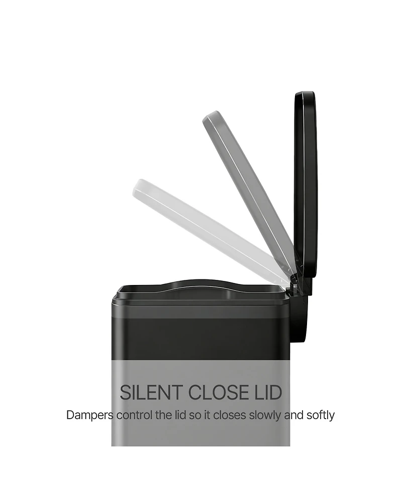 Mega Casa 3 Pack 1.6 Gallon Stainless Steel Slim Bathroom Trash Can Combo with Lid, for Bedroom and Office