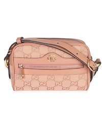 Pre-Owned Gucci Pink Gg Canvas Mini Ophidia Shoulder Bag