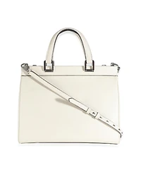 Pre-Owned Gucci Mystic White Grainy Calfskin Medium Zumi Top Handle Bag
