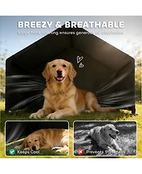 PawHut Dog Shade Shelter Outdoor, Dog House Outside with Canopy
