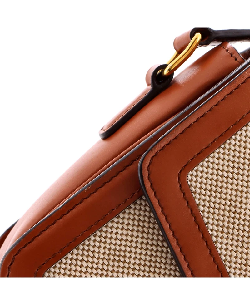 Pre-Owned Celine Teen Triomphe Shoulder Bag Canvas with Leather