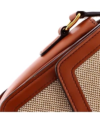 Pre-Owned Celine Teen Triomphe Shoulder Bag Canvas with Leather