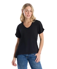 Wilt Clothing Women's Ruched Sleeve Tee
