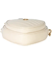 Pre-Owned Gucci Creme Matelasse Calfskin Diagonal Mini Interlocking G Heart Bag