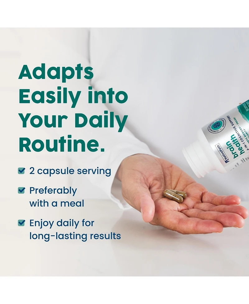 NativePath Brain Health - Brain Health Support Supplement with Bacopa, Alpha Gpc, Ginkgo Biloba and Coffee Fruit Extract - 60 Capsules