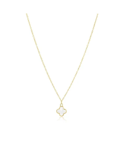 The Lovery Mini Mother of Pearl Single Clover Necklace 14K Gold