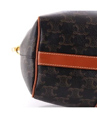 Pre-Owned Celine Vertical Boston Bag Triomphe Coated Canvas