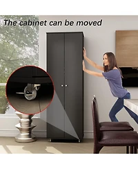 Homsee Wood Bookcase with Adjustable Shelves, 2 Door