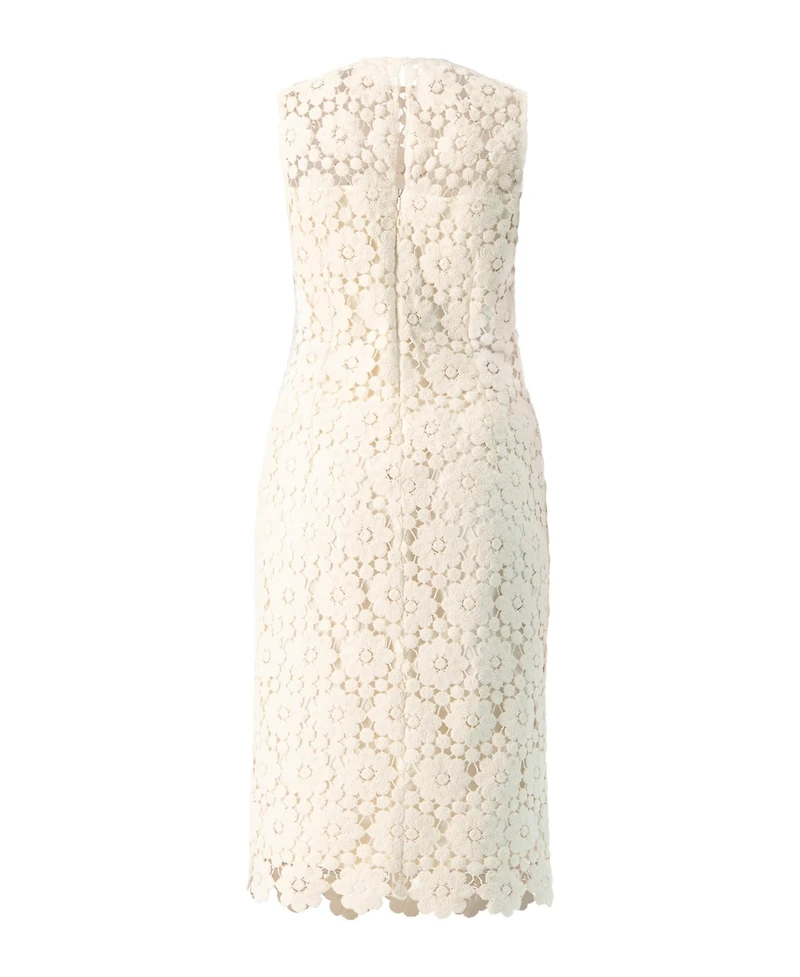 Ivonne Women's Lace Short Dress with Round Neck