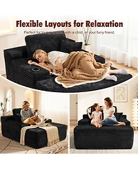 Xizzi Chaise Lounge Chair, Oversized Plush Upholstered Boneless Sofa Bed, Deep Seat Sleeper Cloud Couch for Living Room, No Assembly Required