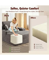 Xizzi Chaise Lounge Chair, Oversized Plush Upholstered Boneless Sofa Bed, Deep Seat Sleeper Cloud Couch for Living Room, No Assembly Required