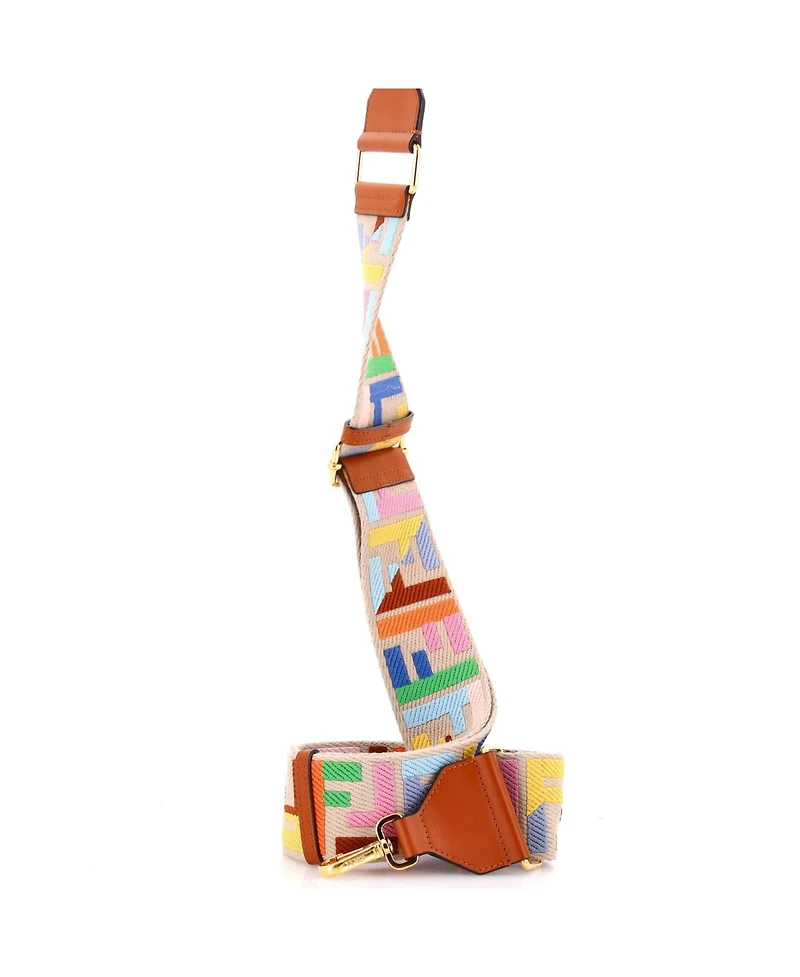 Pre-Owned Fendi Strap You Shoulder Strap Multicolor Zucca Canvas with Leather