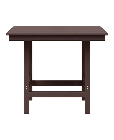 WestinTrends Outdoor Hdpe 36" Square Patio Dining Table with Umbrella Hole