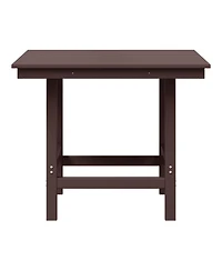 WestinTrends Outdoor Hdpe 36" Square Patio Dining Table with Umbrella Hole