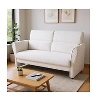 gaomon Couches for Living Room, 57" Loveseat Sofa, Modern Boucle Small Couch with High Backrest and Removable Lumbar Pillows, Easy Assembly