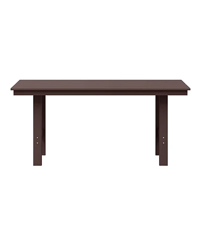 WestinTrends Outdoor Modern Hdpe 66" Wide Rectangle Patio Dining Table for 6