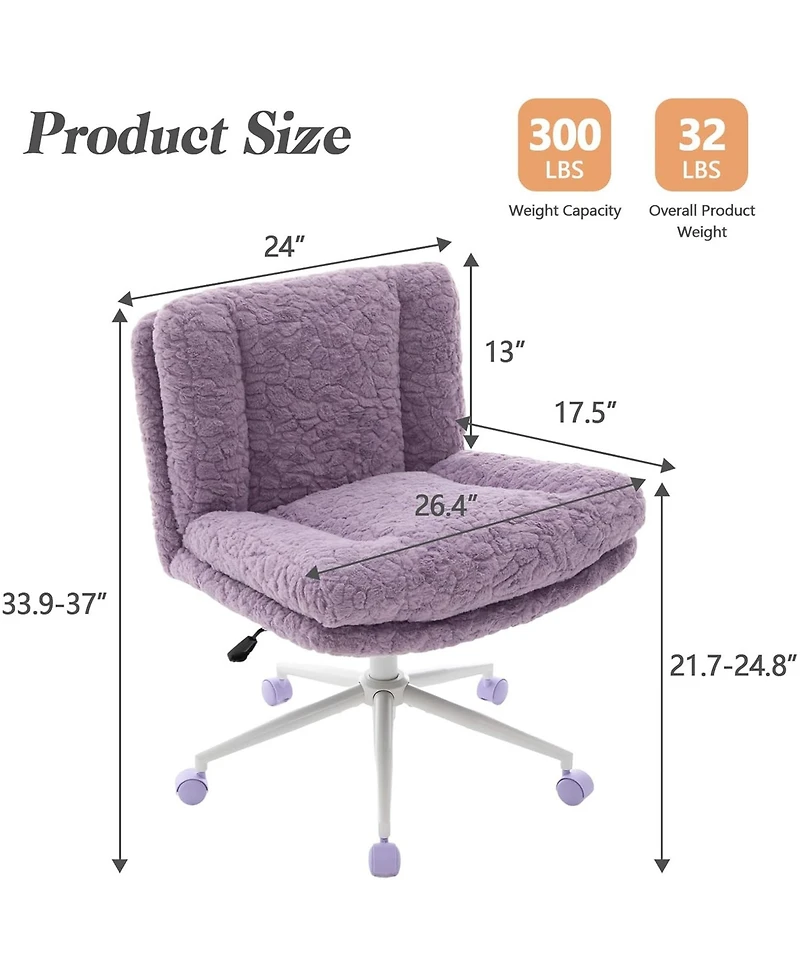 Rainsken Faux Fur Criss Cross Office Chair