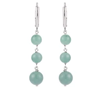 Macy's Green Jade Earrings in Sterling Silver