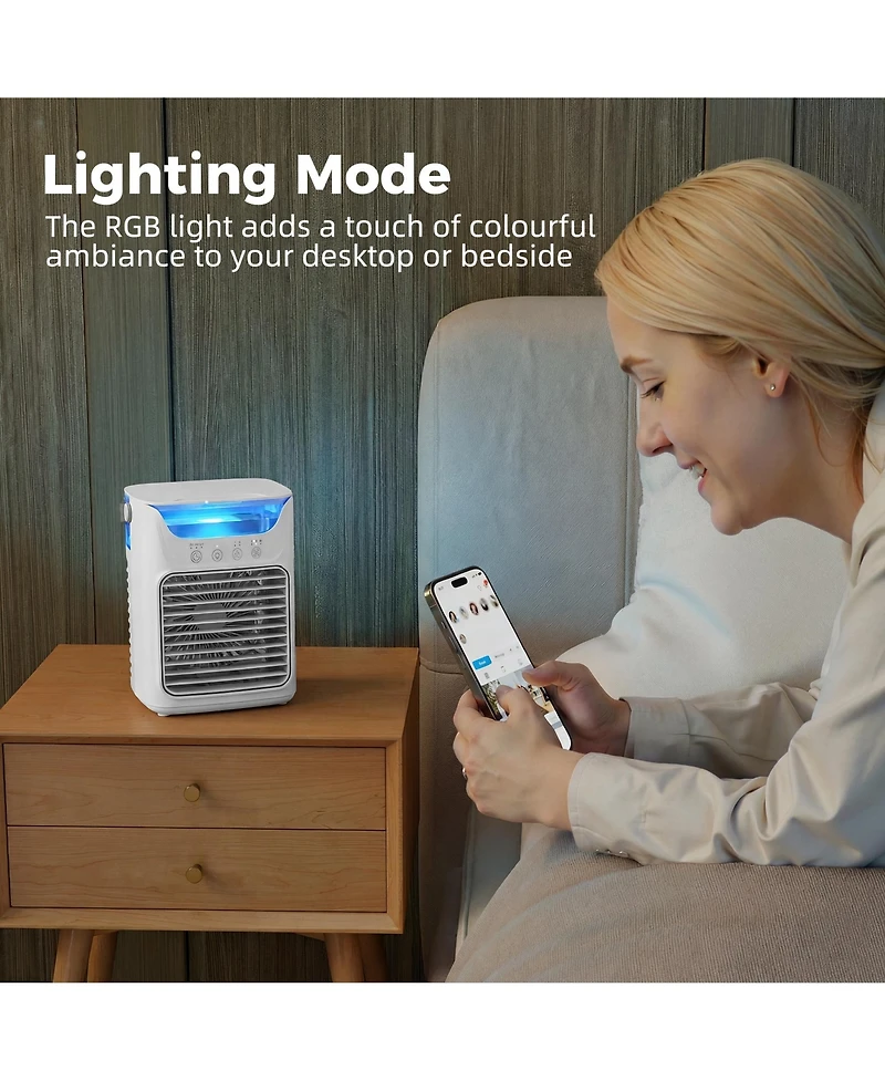 Homcom Portable Air Conditioner, 4-in-1 Mini Air Cooler with 3 Wind Speed