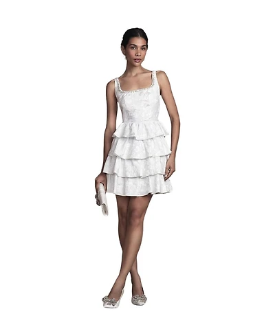 Coast Women's Ruffle Hem Mini Wedding Dress