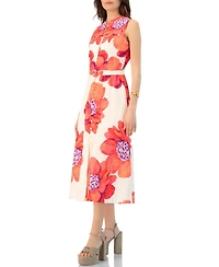 Ivonne Women's Printed Jacquard Sleeveless Midi Dress