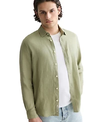 Scotch & Soda Men's Long-Sleeve Regular-Fit Linen Collared Shirt